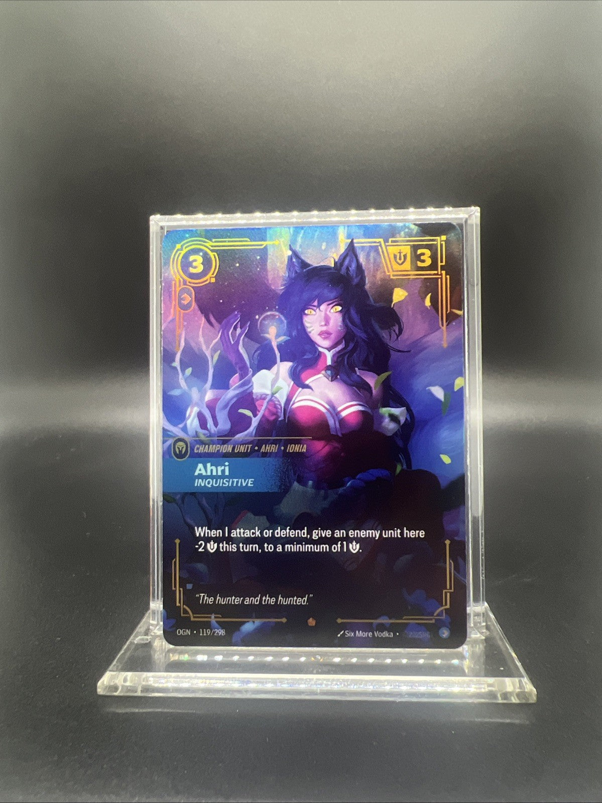 Riftbound Origins Ahri Inquisitive Epic Foil 119/298 - NEAR MINT