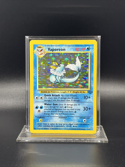 Pokemon Vaporeon 12/64 Jungle Holo - HEAVY PLAY (B)