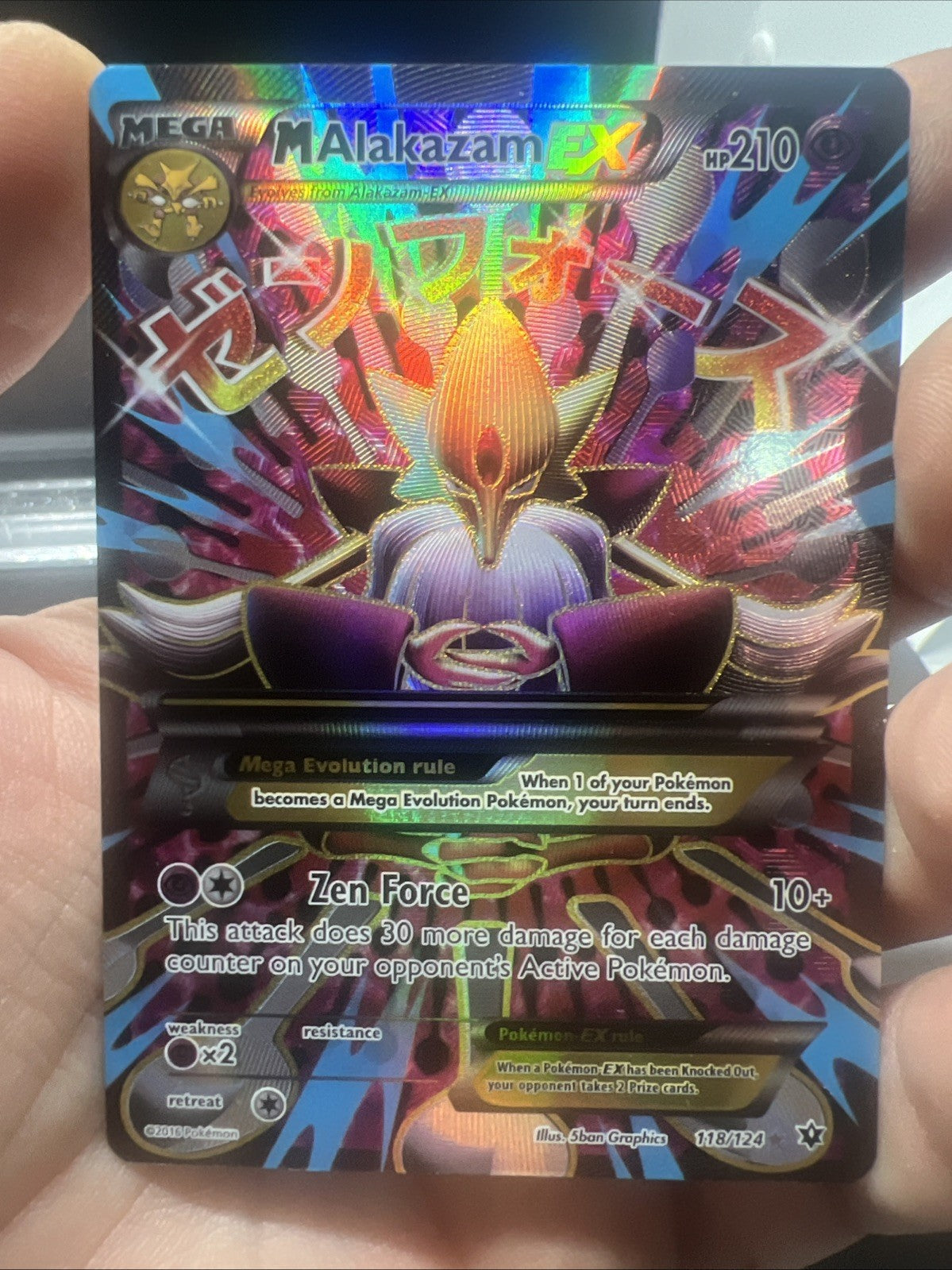Pokemon M Alakazam EX (Full Art) 118/124 Fates Collide Holo - LIGHT PLAY