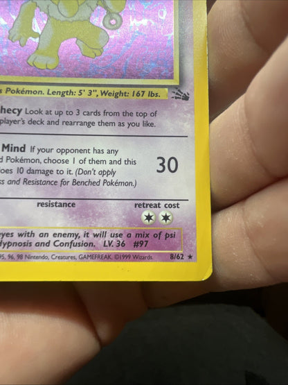 Pokemon Hypno 8/62 – Fossil – Holo Rare – Heavy Play