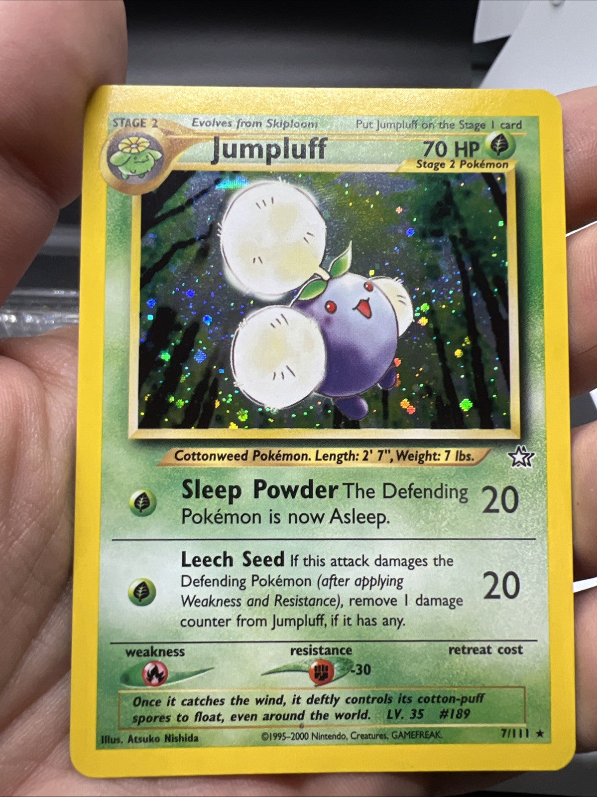 Pokemon Jumpluff 7/111 Neo Genesis Holo - LIGHT PLAY