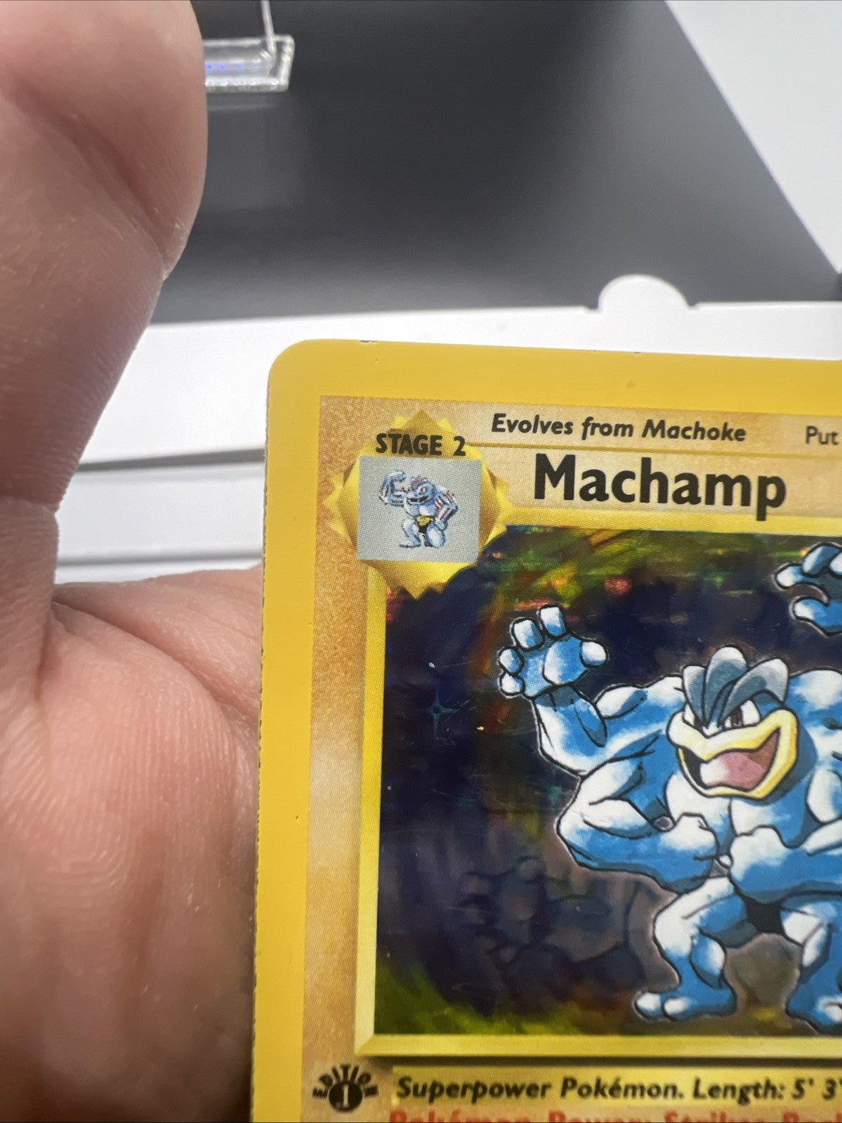 Pokemon Machamp 1st Edition Base Set 8/102 Holo - HEAVY PLAY (B)