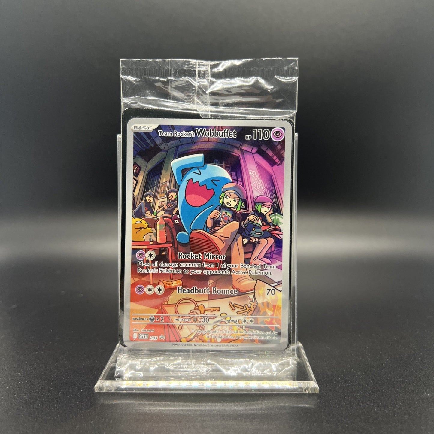 Sealed Team Rocket's Wobbuffet 203 Sv: Scarlet & Violet Promo Holo