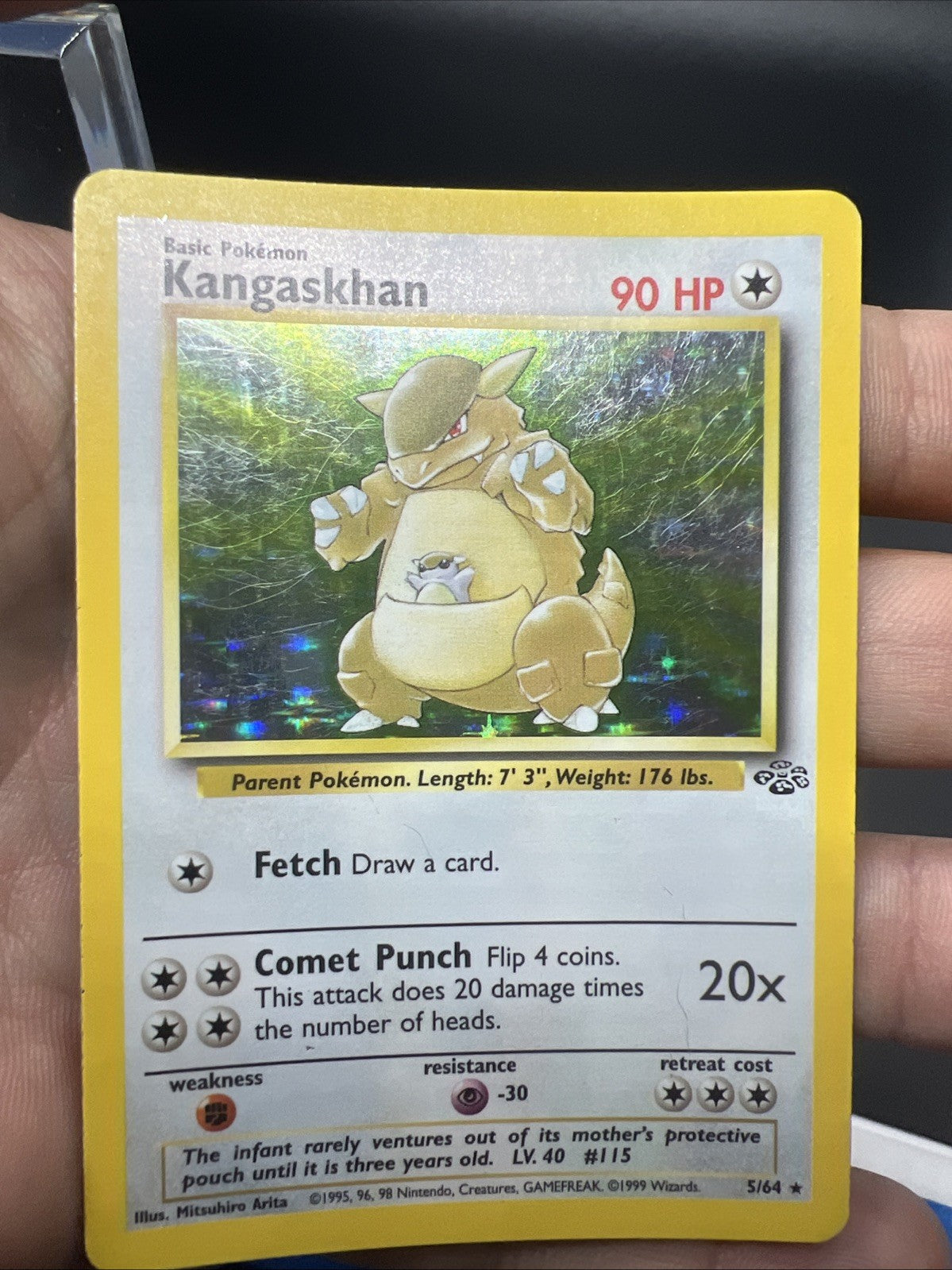 Pokemon Kangaskhan 05/64 Jungle Holo - HEAVY PLAY