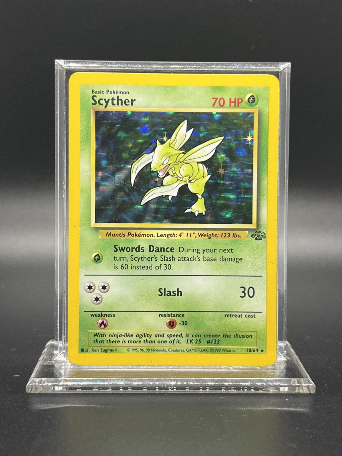 Pokemon Scyther 10/64 – Jungle – Holo Rare – Heavy Play