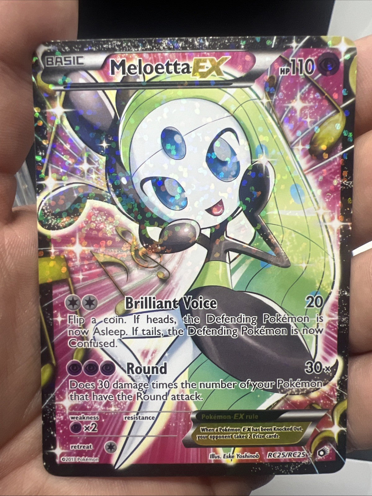 Pokemon Meloetta EX RC25 Legendary Treasures Radiant Collection - LIGHT PLAY (1)