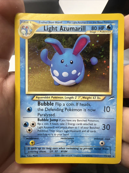 Pokemon Light Azumarill 13/105 – Neo Destiny – Holo Rare – Heavy Play (B)