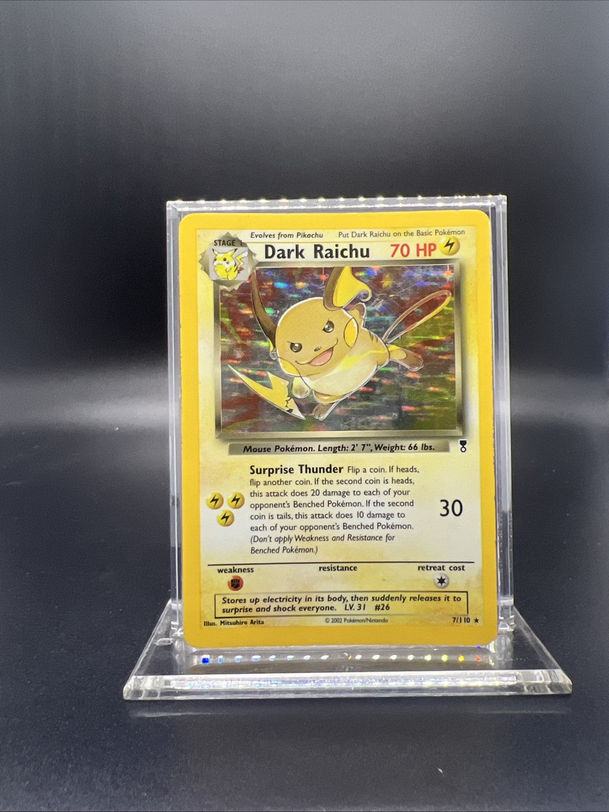 Pokemon Dark Raichu 7/110 Legendary Collection Holo - HEAVY PLAY
