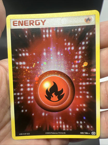 Pokemon Fire Energy 102/106 Emerald Holo - NEAR MINT