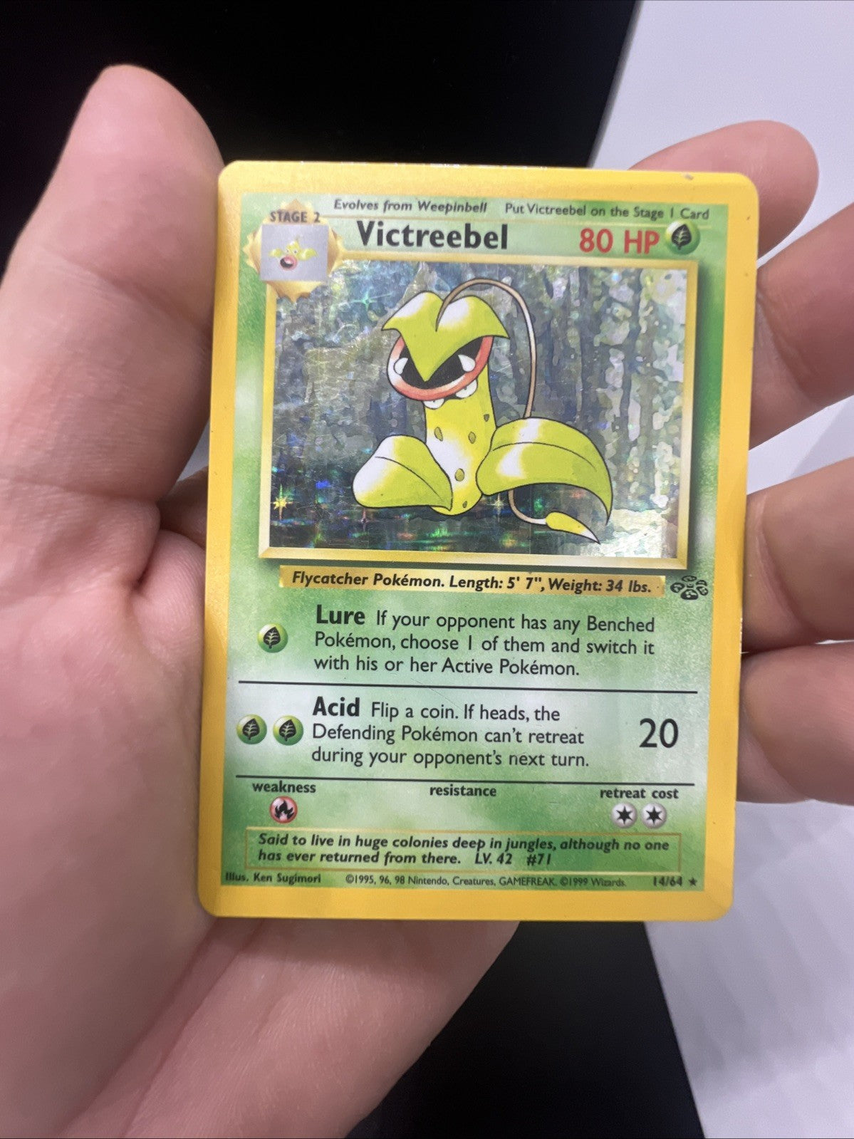 Victreebel 16/64 Jungle Holo HEAVY PLAY Pokemon