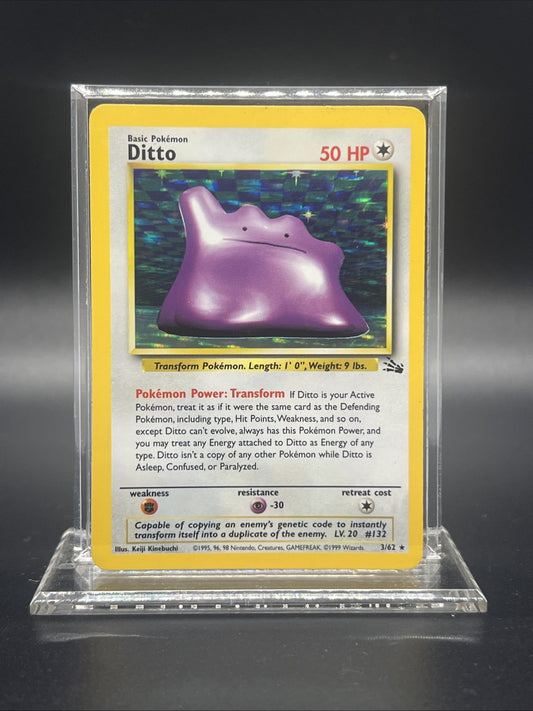 Pokemon Ditto 3/62 – Fossil – Holo Rare – Moderate Play (B)