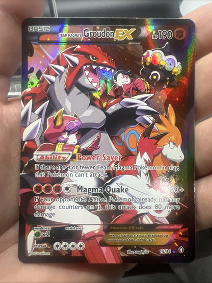 Pokemon Team Magma's Groudon EX 15/34 Double Crisis Holo - LIGHT PLAY