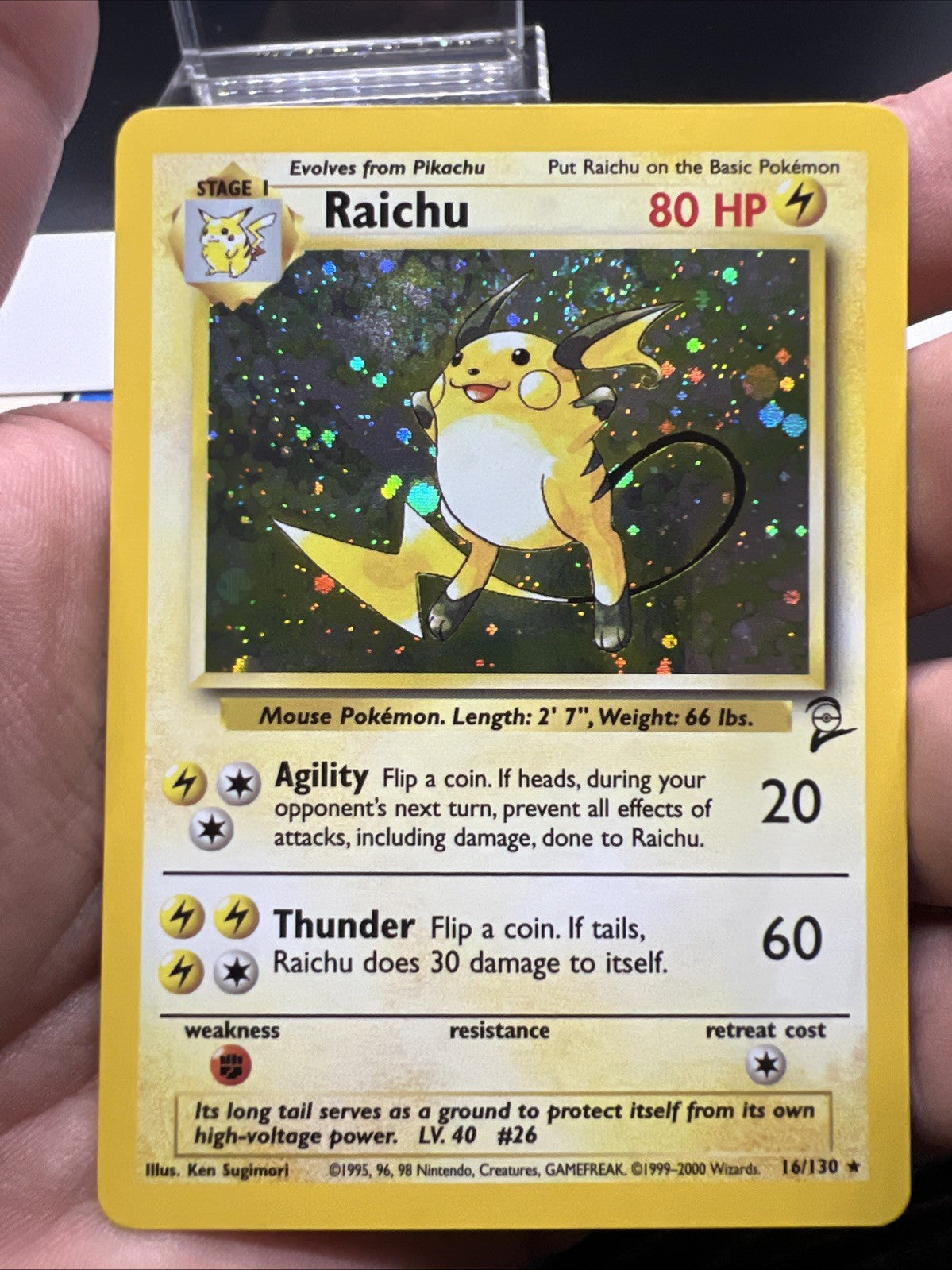 Pokemon Raichu 016/130 Base Set 2 Holo - NEAR MINT