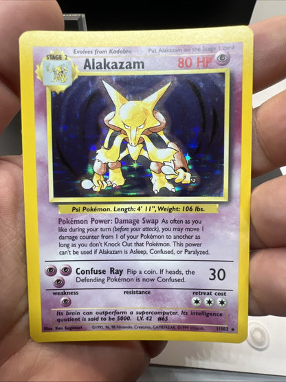Alakazam 001/102 – Base Set – Holo Rare – Light Play - Pokemon