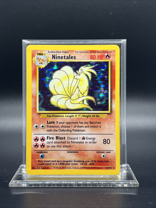 Pokemon Ninetales 012/102 – Base Set – Holo Rare – Heavy Play (C)
