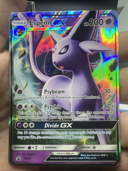 Pokemon Espeon GX SM35 SUn & Moon Promo Holo - LIGHT PLAY