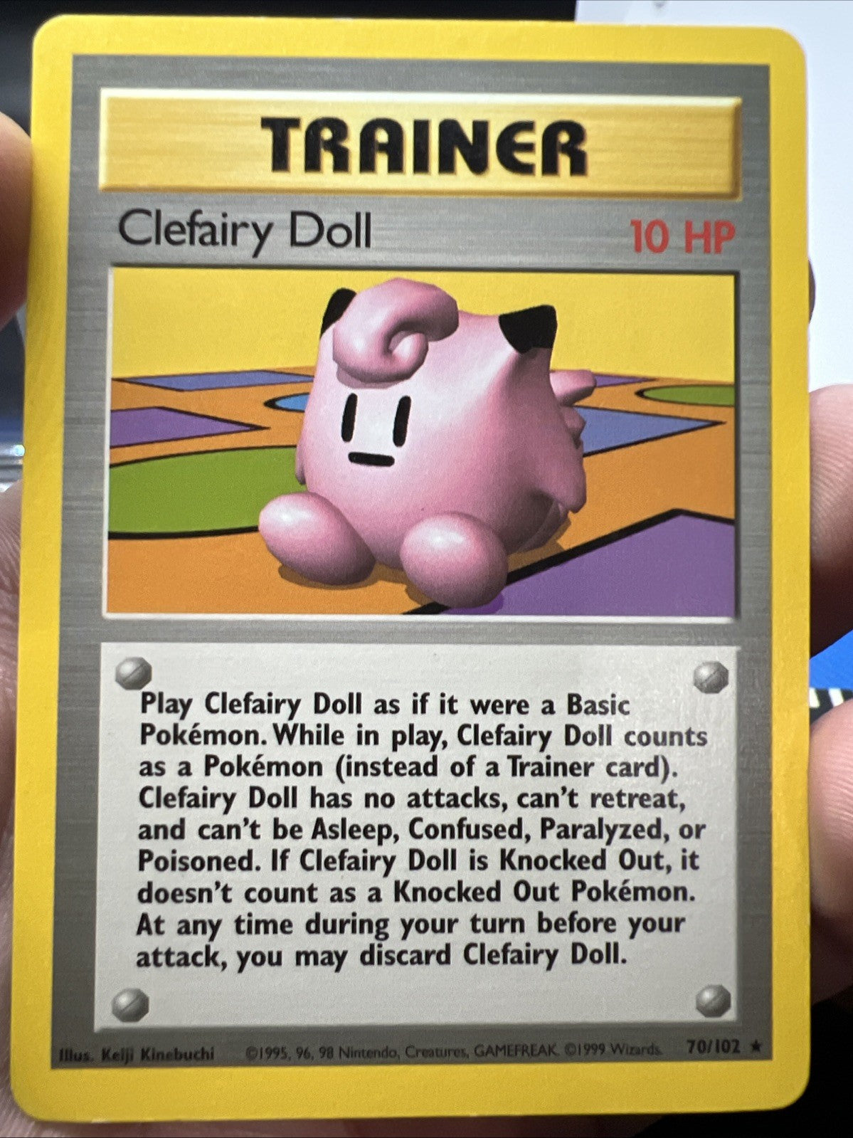 Pokemon Clefairy Doll 070/102 Base Set Rare Non Holo - LIGHT PLAY