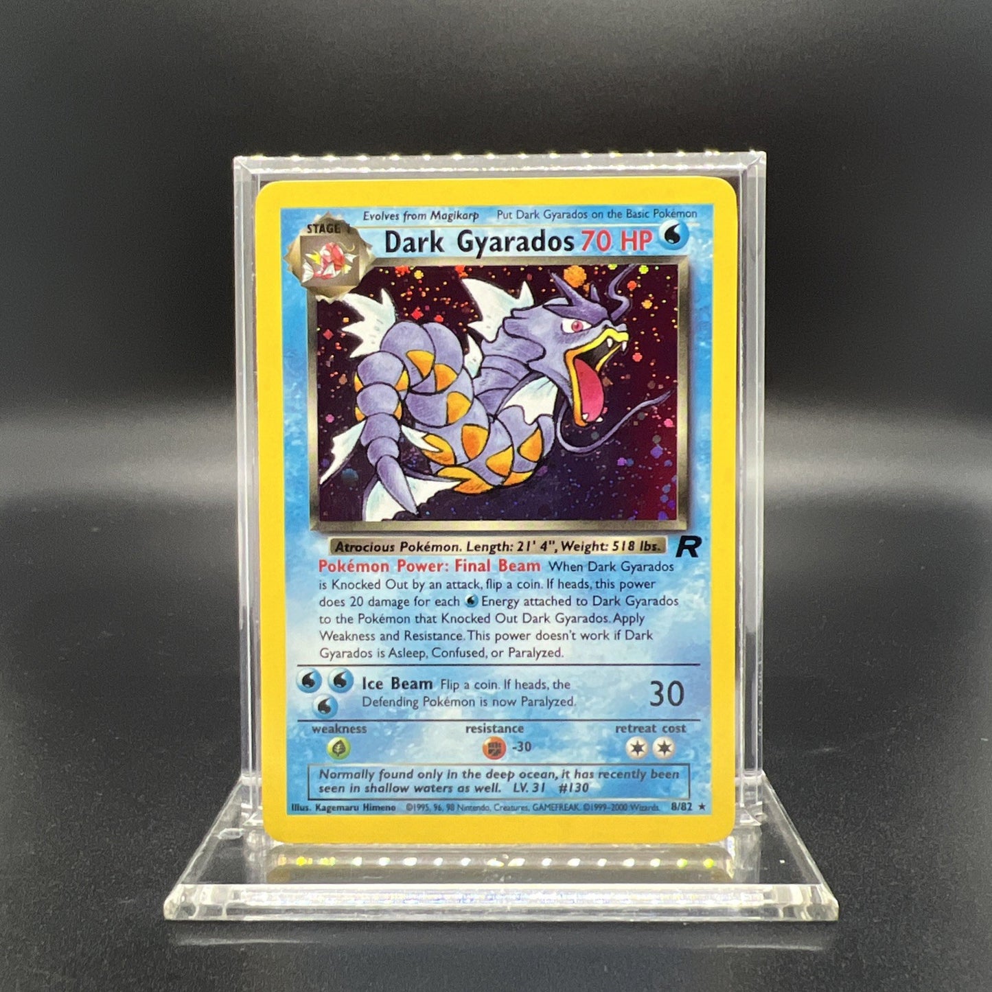 Pokemon Dark Gyarados 8/82 Team Rocket Holo - LIGHT PLAY