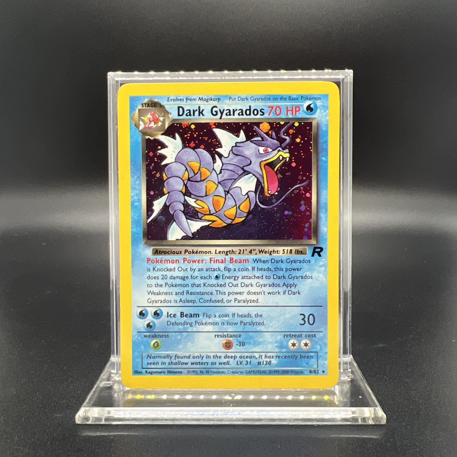 Pokemon Dark Gyarados 8/82 Team Rocket Holo - LIGHT PLAY