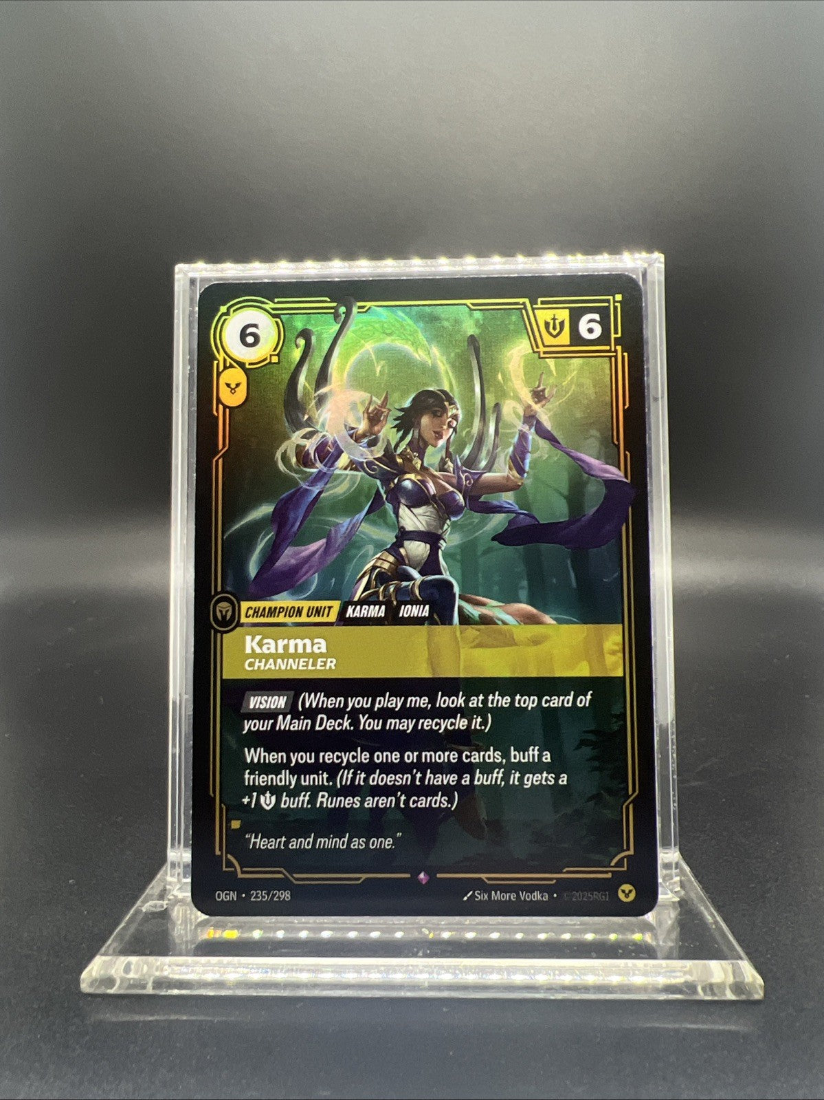 Riftbound Origins Karma Channeler Rare Foil 235/298 - NEAR MINT