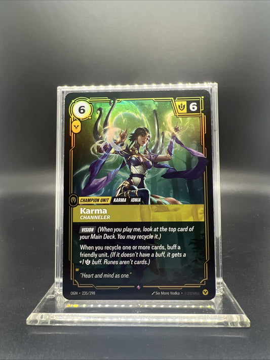 Riftbound Origins Karma Channeler Rare Foil 235/298 - NEAR MINT