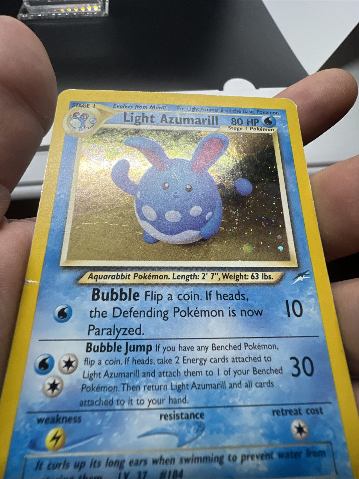 Pokemon Light Azumarill 13/105 – Neo Destiny – Holo Rare – Heavy Play (A)