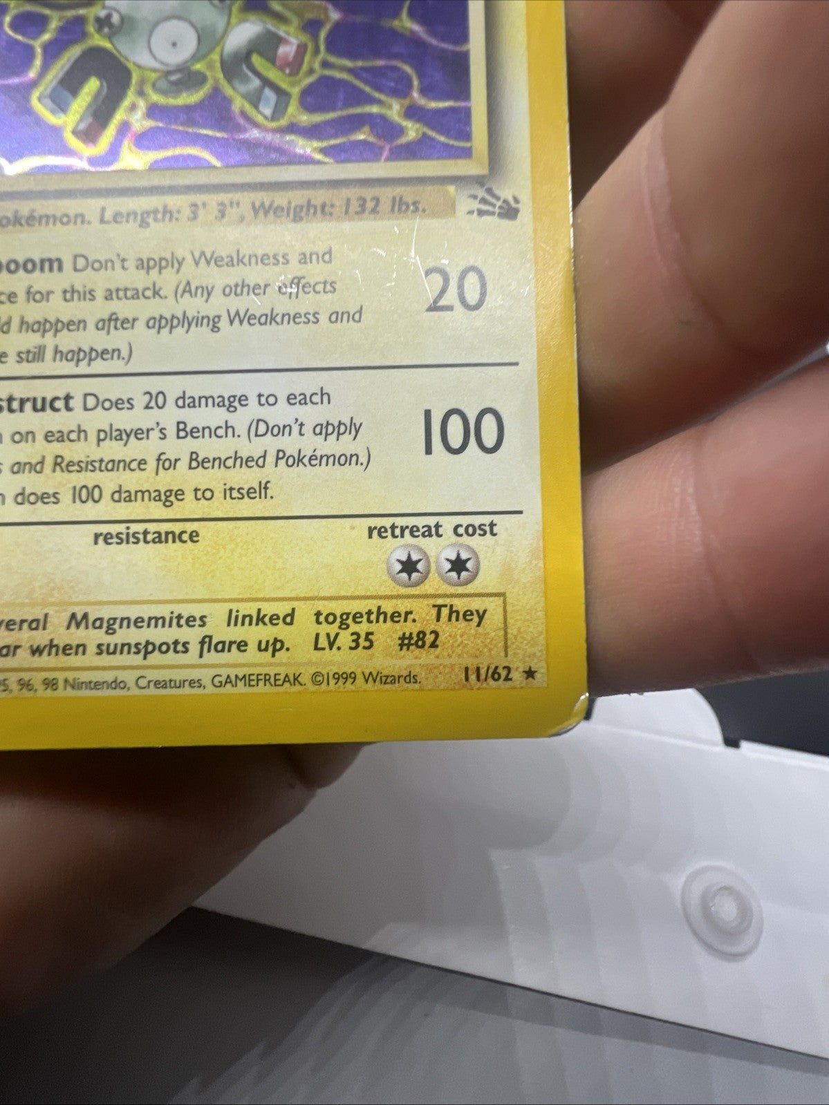 Pokemon Magneton 11/62 – Fossil – Holo Rare – Heavy Play (B)