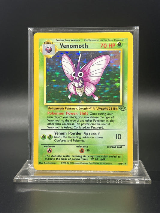 Pokemon Venomoth 13/64 Jungle Holo -LIGHT PLAY
