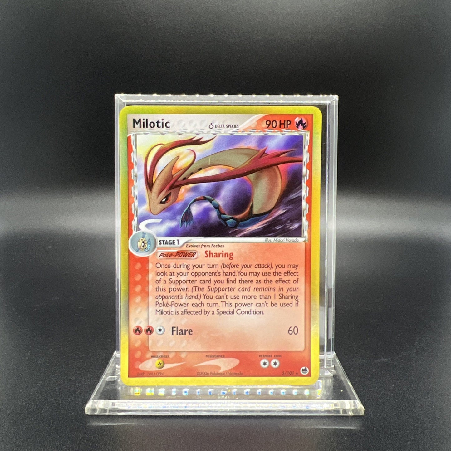 Pokemon Milotic (Delta Species) 5/101 Dragon Frontiers Holo - LIGHT PLAY
