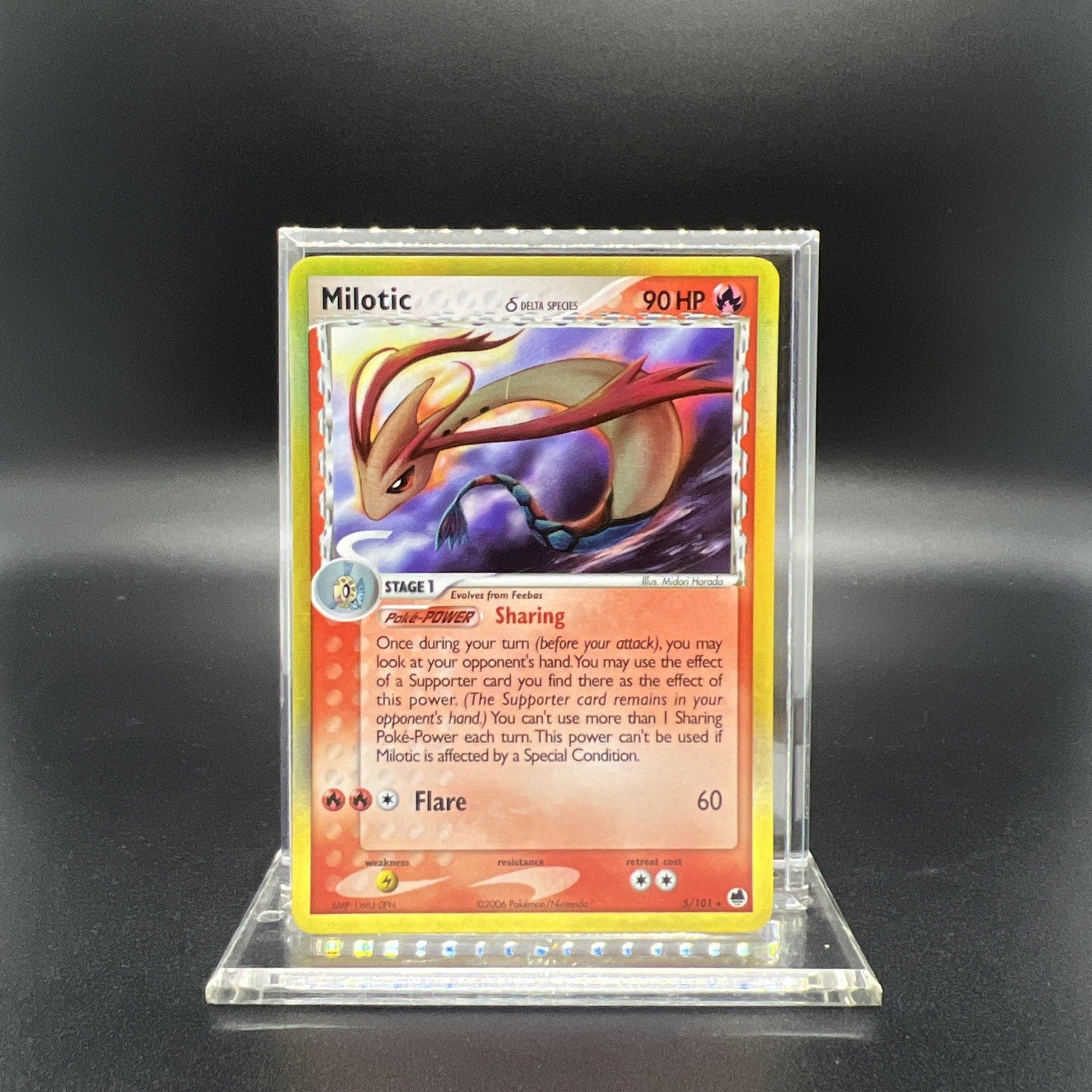 Pokemon Milotic (Delta Species) 5/101 Dragon Frontiers Holo - LIGHT PLAY