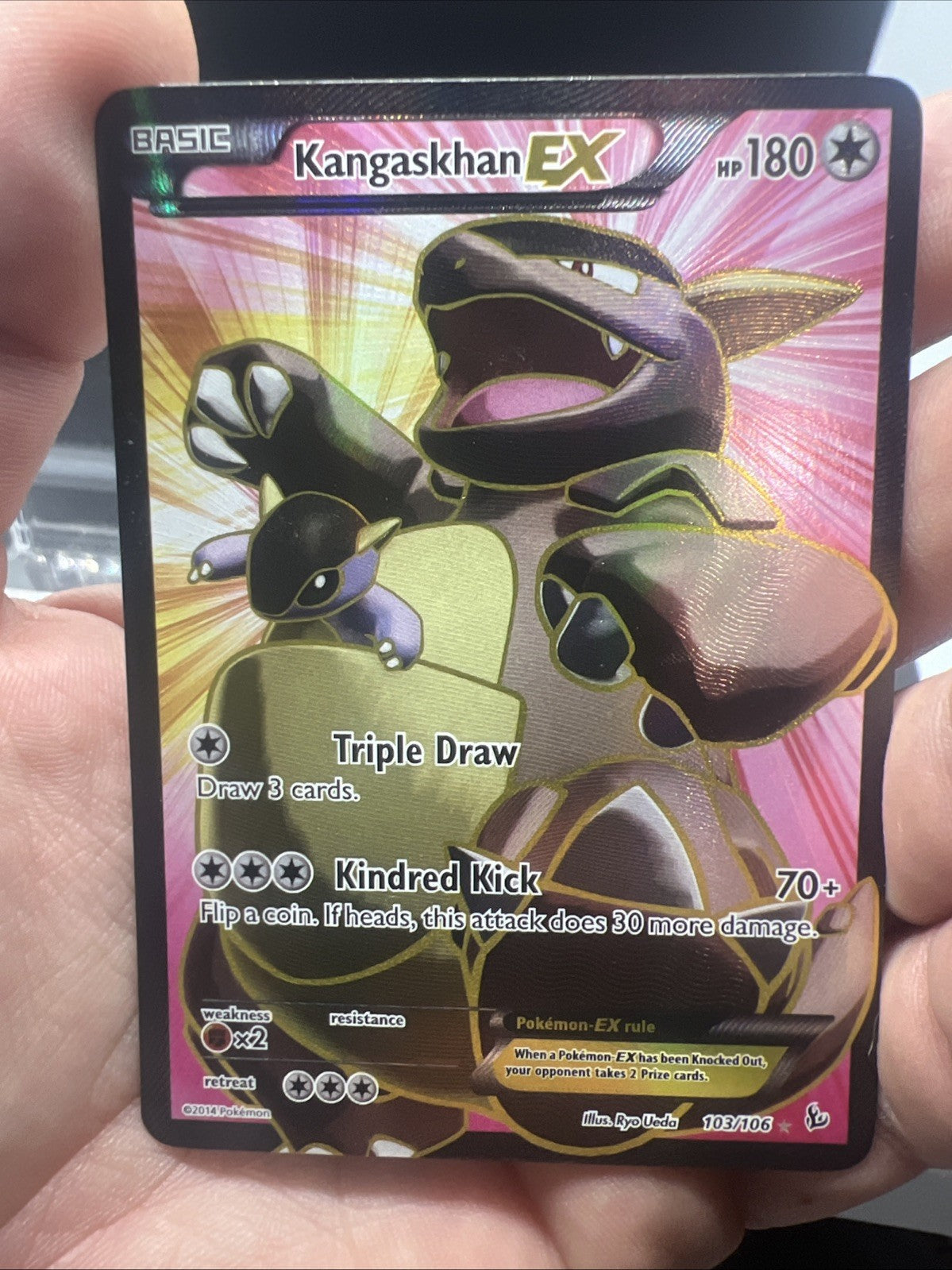 Pokemon Kangaskhan EX (103 Full Art) 103/106 Flashfire Holo - LIGHT PLAY