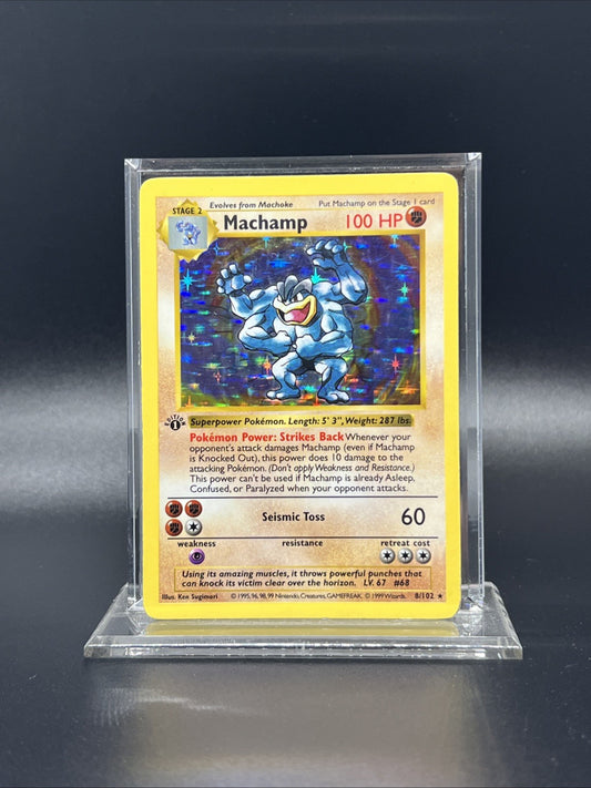 Pokemon Machamp - (Shadowless) 08/102 Deck Exclusives Holo - HEAVY PLAY (A)
