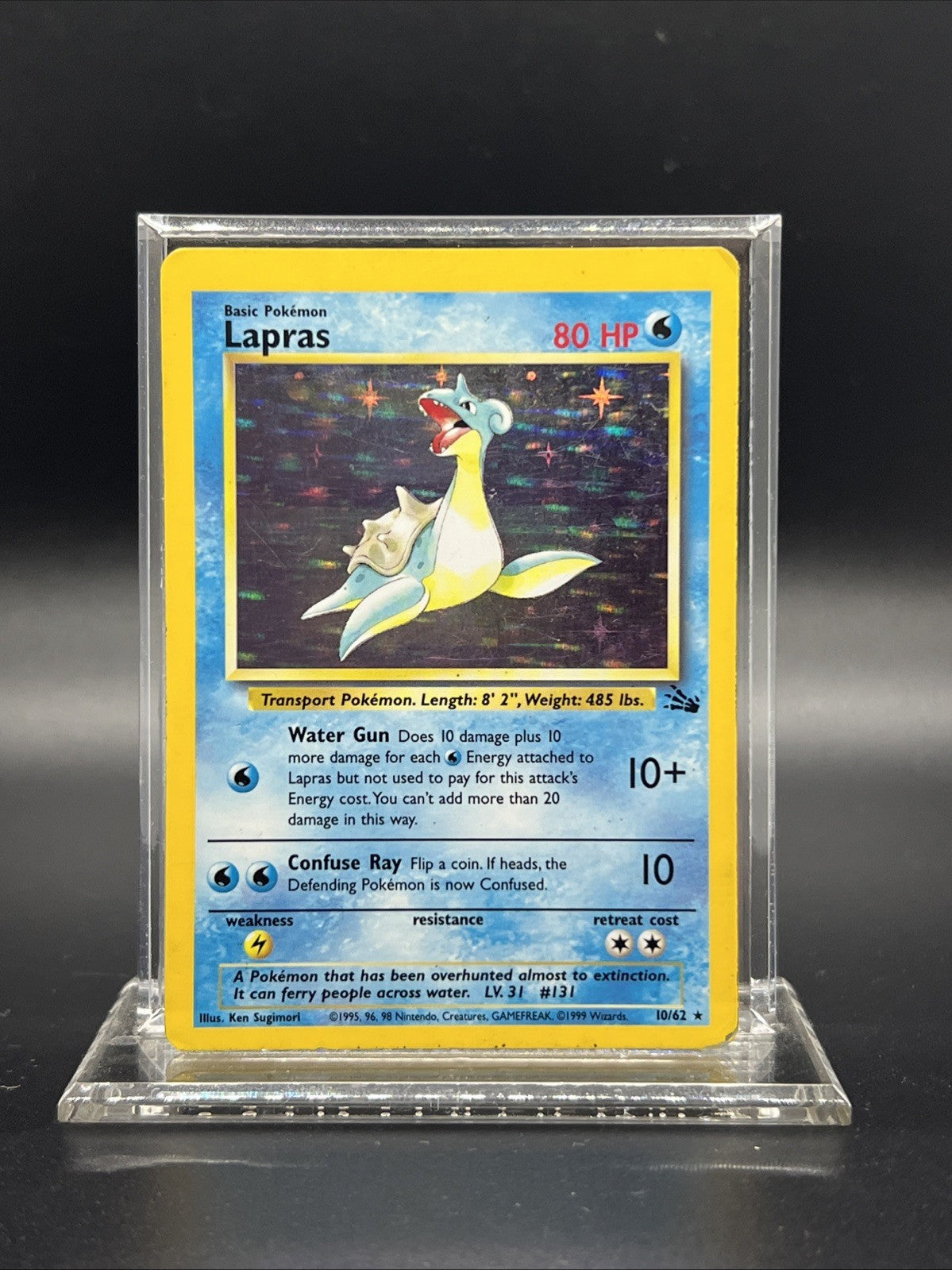 Pokemon Lapras 10/62 – Fossil – Holo Rare – Heavy Play (B)