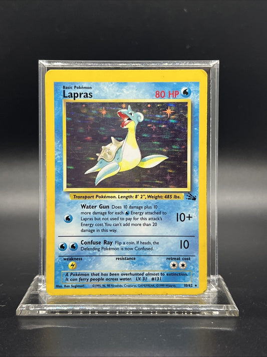 Pokemon Lapras 10/62 – Fossil – Holo Rare – Heavy Play (B)