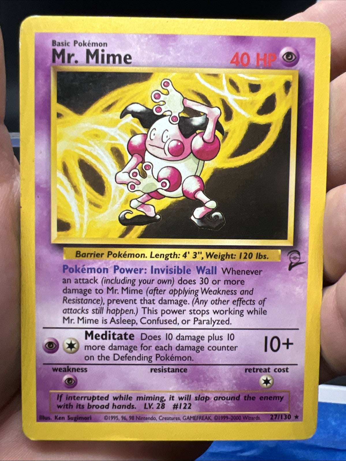 Pokemon Mr. Mime 027/130 Base Set 2 Rare - MOD PLAY