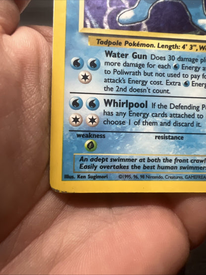 Pokemon Poliwrath Base Set 13/102 Holo - HEAVY PLAY (B)
