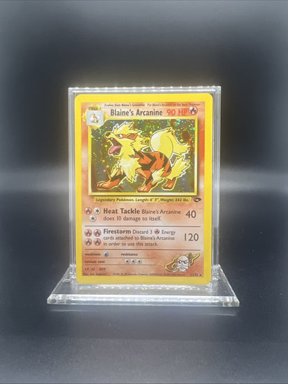 Pokemon Blaine's Arcanine 1/132 Gym Challenge Holo - LIGHT PLAY