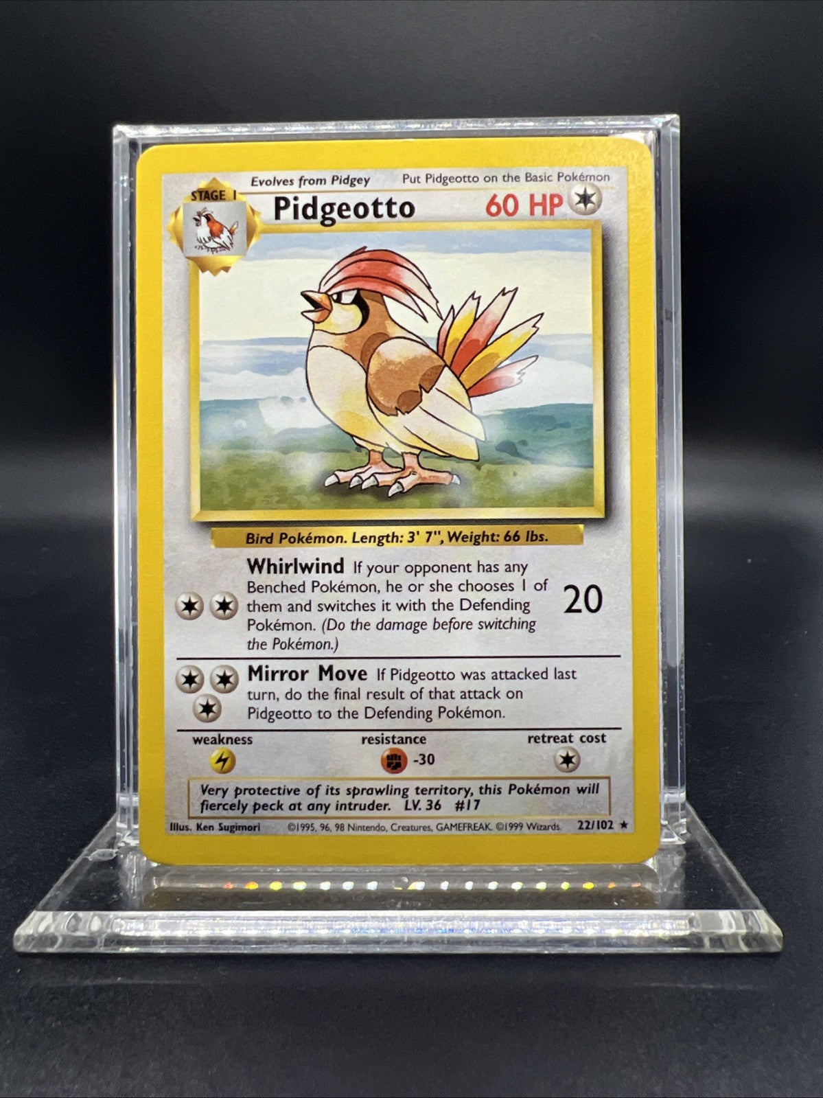 Pokemon Pidgeotto 022/102 Base Set Rare Non Holo - NEAR MINT