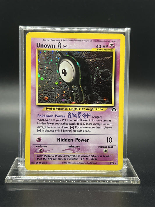 Pokemon Unown [A] 14/75 – Neo Discovery – Holo Rare – Heavy Play