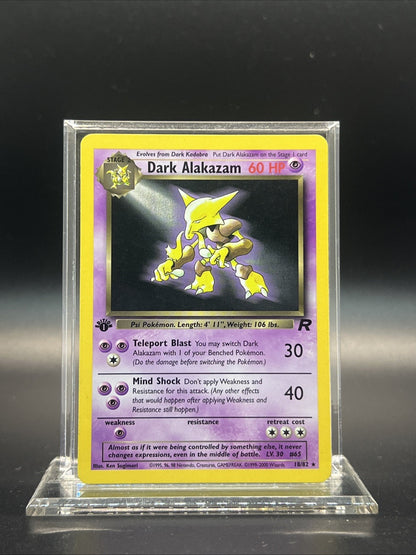 Pokemon Dark Alakazam 1st Edition 18/82 Team Rocket Non Holo - LIGHT PLAY