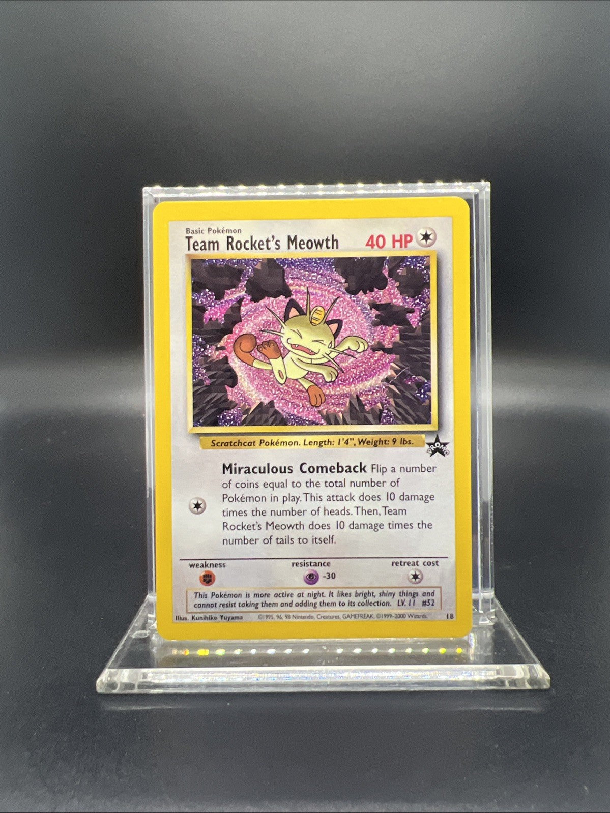 Pokemon Team Rocket's Meowth 18/53 Wotc Promo - NEAR MINT