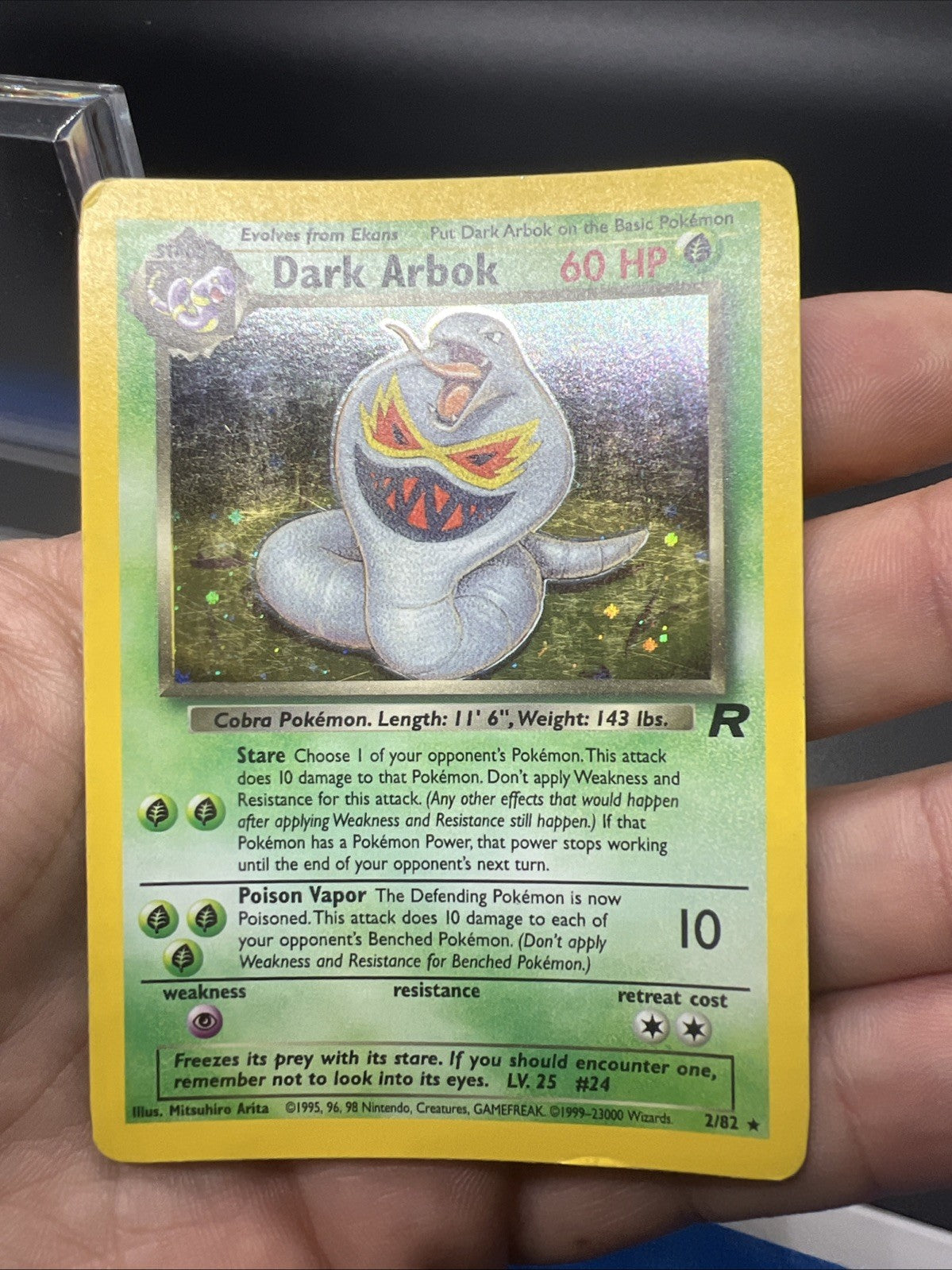 Pokemon Dark Arbok 2/82 Team Rocket Holo - HEAVY PLAY