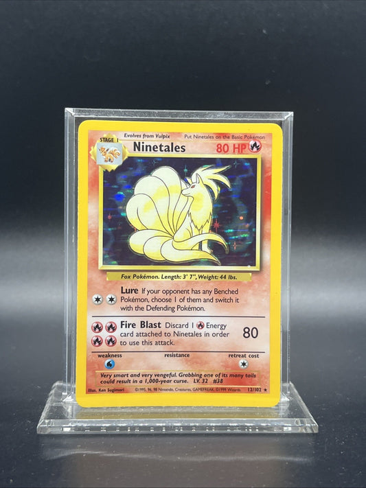 Ninetales 12/102 Base Set Holo MOD PLAY (C) Pokemon