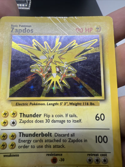 Pokemon Zapdos 016/102 – Base Set – Holo Rare – Heavy Play (C)