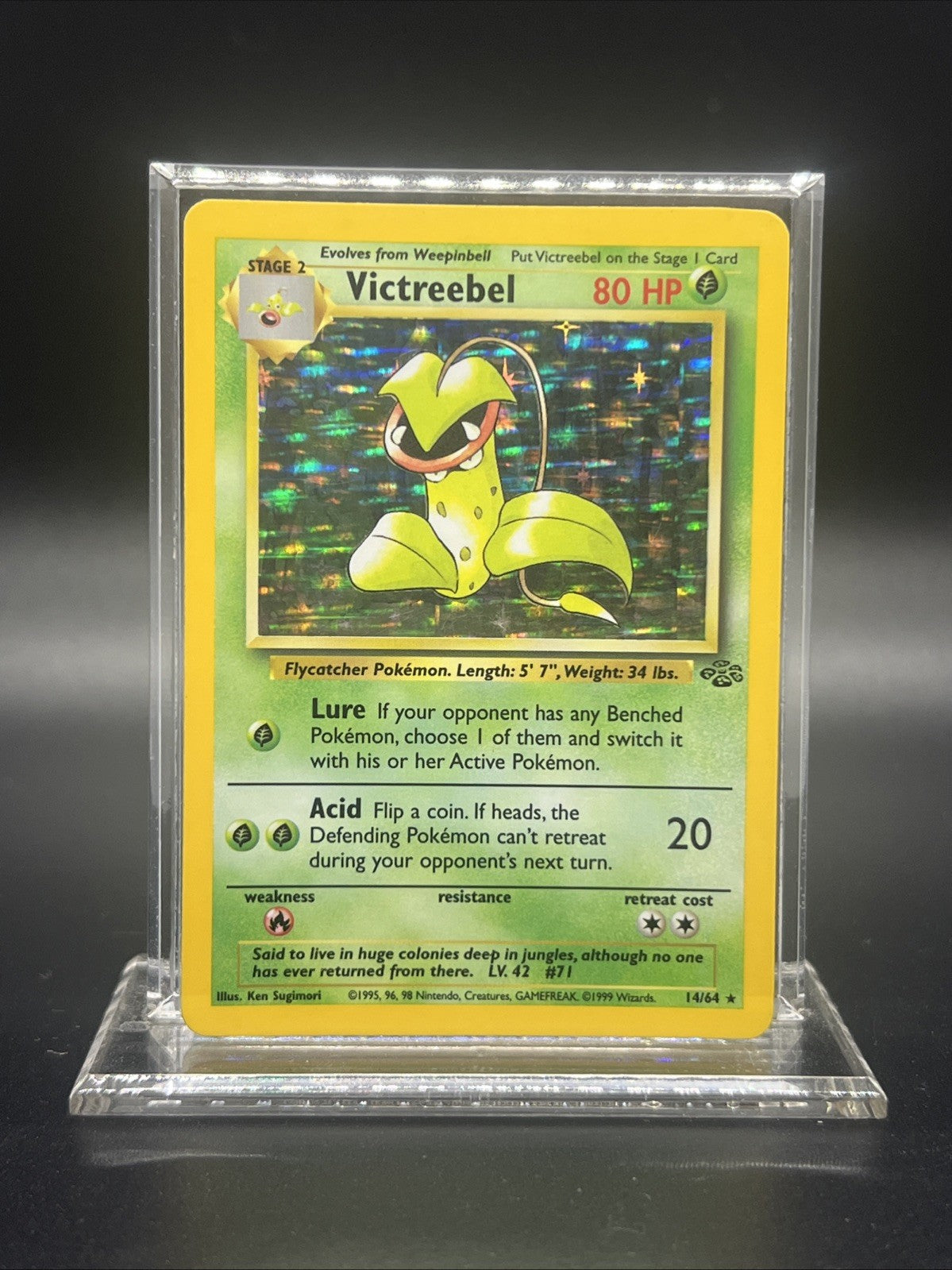 Pokemon Victreebel 14/64 – Jungle – Holo Rare – Moderate Play