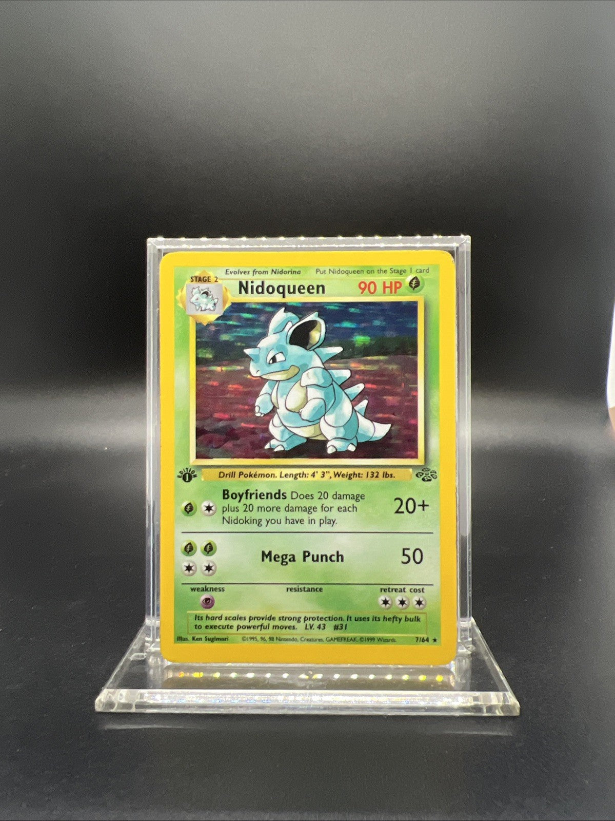 Pokemon Nidoqueen 009/64 1st Edition Jungle Holo - HEAVY PLAY