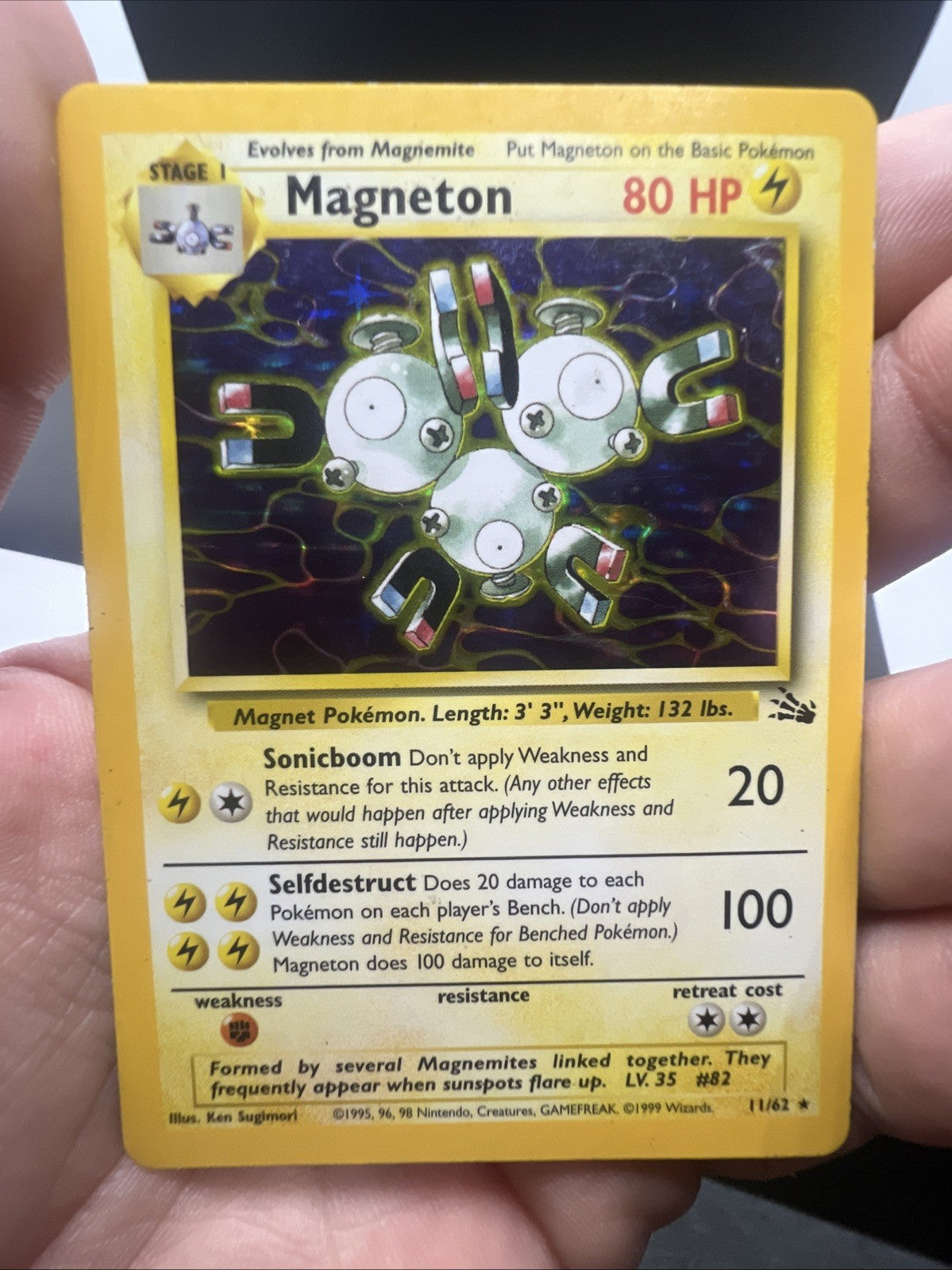 Magneton 11/62 Fossil Holo HEAVY PLAY (C) - Pokemon