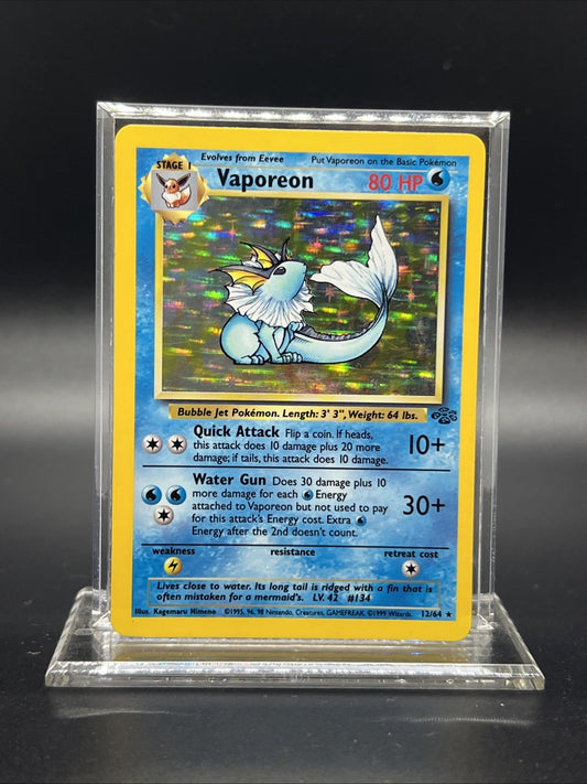 Pokemon Vaporeon 12/64 – Jungle – Holo Rare – Heavy Play (D)