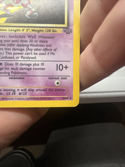 Pokemon Mr. Mime 1st Edition 06/64 Jungle Holo - HEAVY PLAY