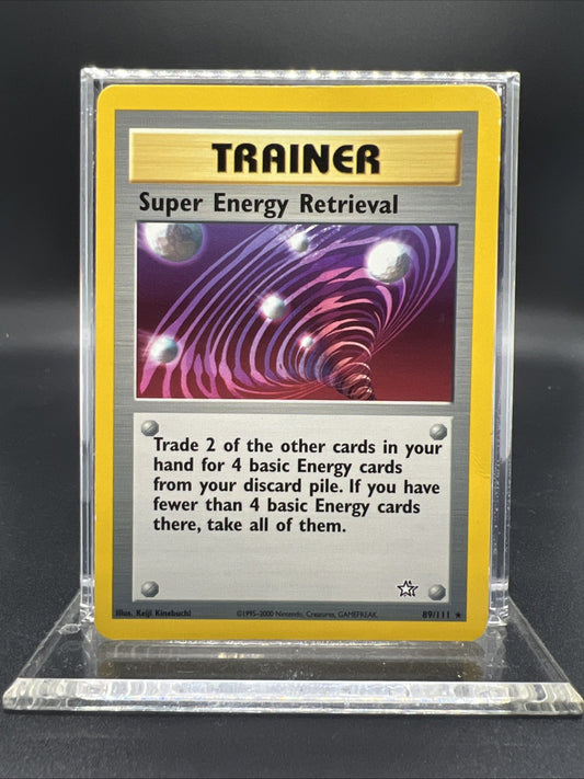 Pokemon Super Energy Retrieval 89/111 Neo Genesis Rare Non Holo - LIGHT PLAY